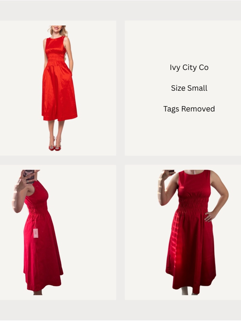 Ivy City Co Red Sleeveless Midi Dress